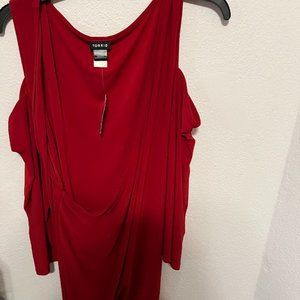 NWT Torrid Size 3 cold shoulder blouse Red New With Tags